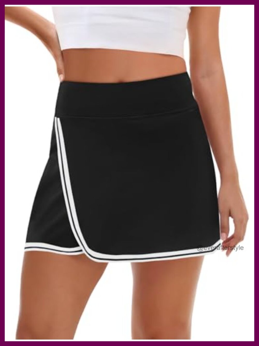 Womens Athletic Skort 2-in-1 Quick Dry High Rise Skirt Shorts Pockets Golf